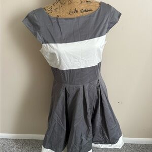Kate Spade Gray and White Mini Dress